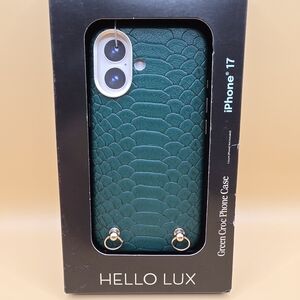 iPhone 17 Hello Lux Green Croc Phone Case